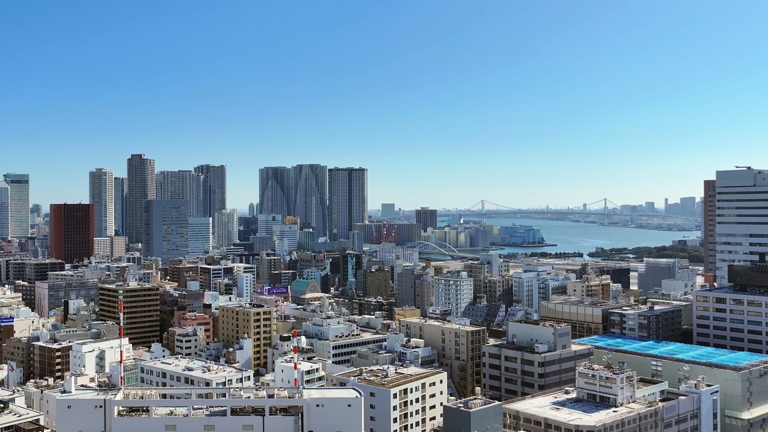銀座一丁目からの眺望をドローン空撮
