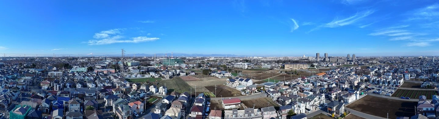 建築予定地から撮影した180度パノラマ眺望