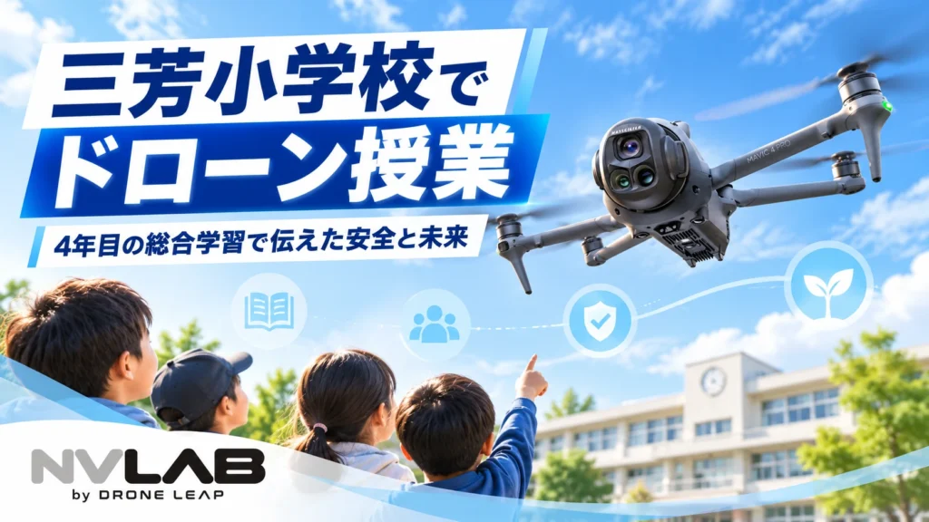 三芳小学校の総合学習でドローン授業を行うNV LABのアイキャッチ画像
